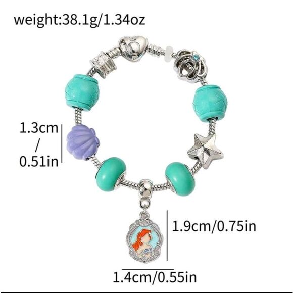Disneys Little Mermaid Necklace & Charm Bracelet Set - Picture 3 of 5